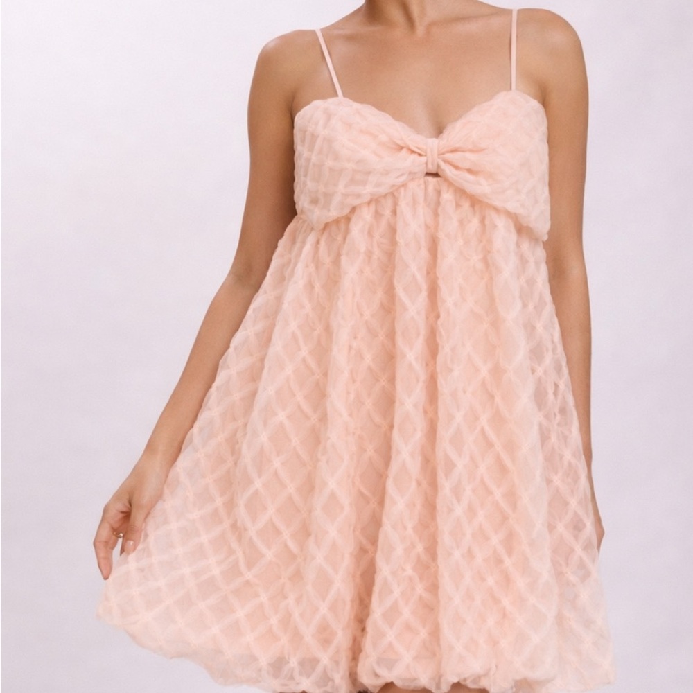 NWT Storia bubble dress. Light pink bow Dress. Reg $128